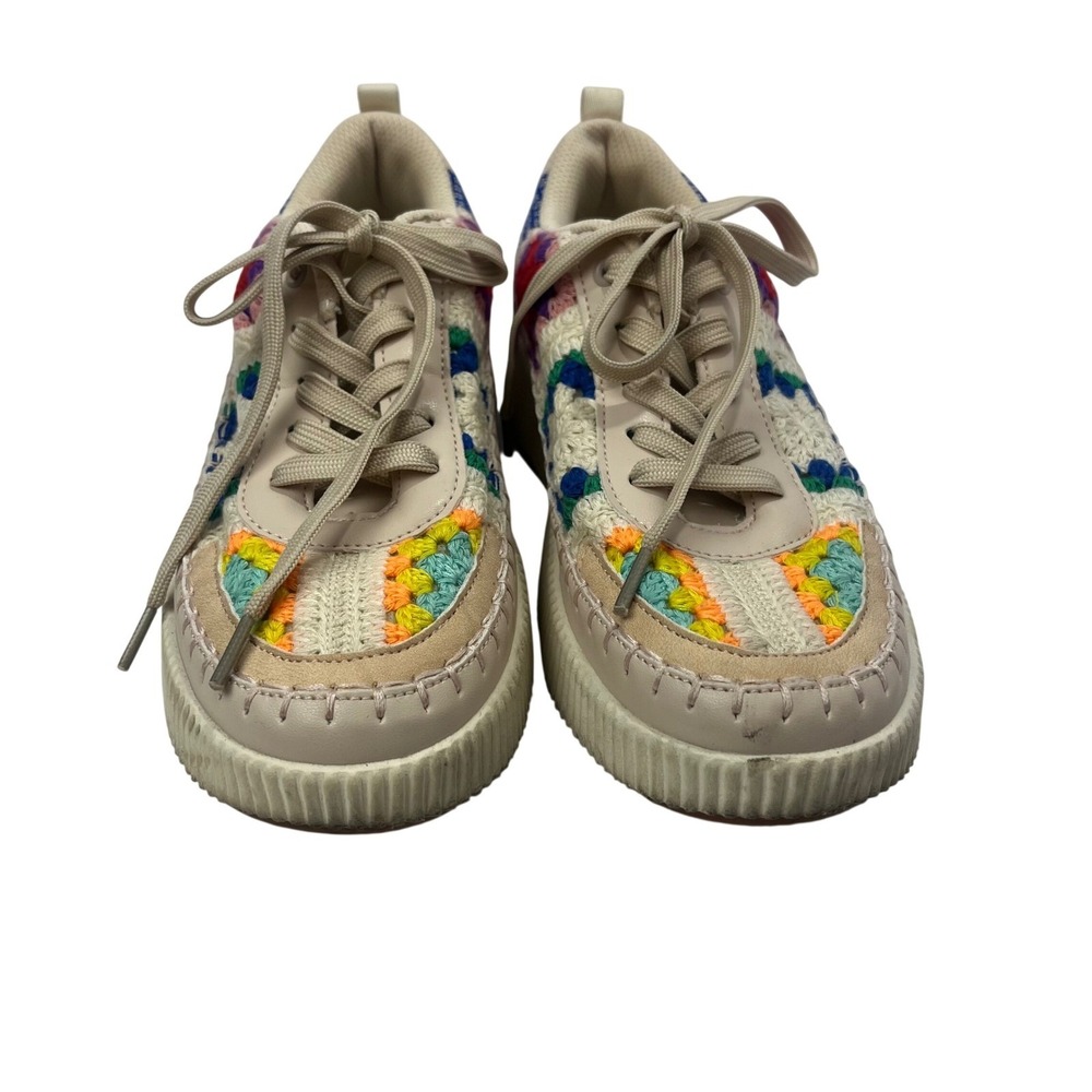 Lucky Step Air Cooled Crochet Granny Square Platform Sneakers Tennis Shoes 10 - Picture 3 of 8
